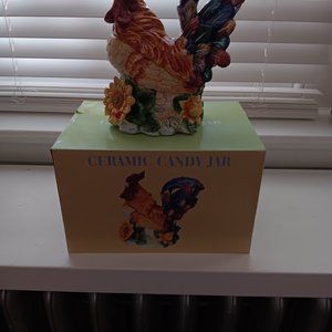 Ceramic Rooster Candy Jar